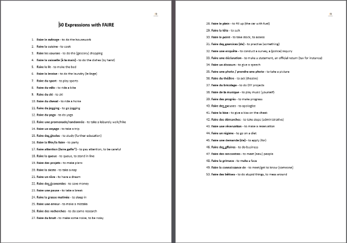 50 Expressions with FAIRE - FREE download